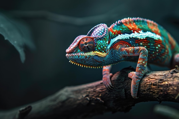 Le caméléon sur la branche