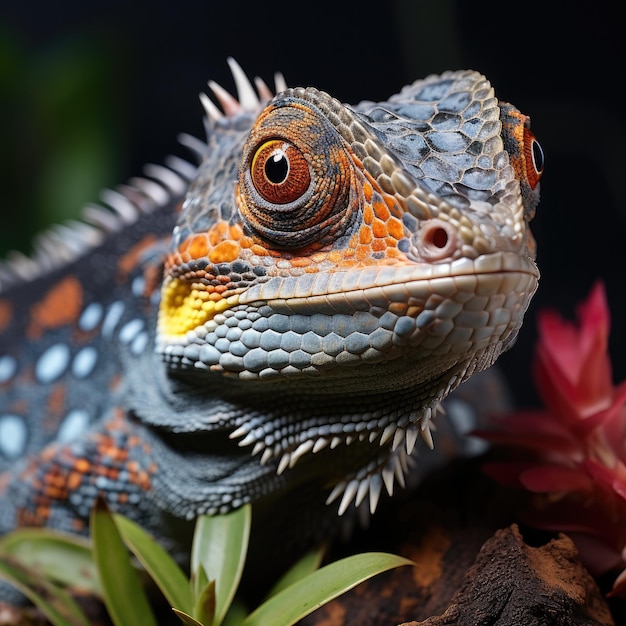 Le caméléon dans un terrarium