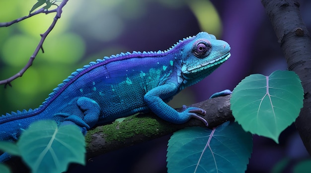 caméléon perché sur une branche