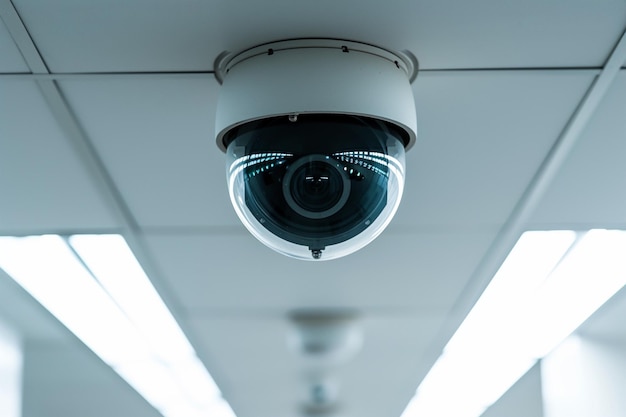 Une caméra CCTV sur le plafond.