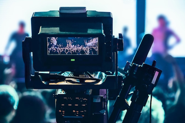 Caméra professionnelle de concert de tournage Vue de la caméra vidéo v