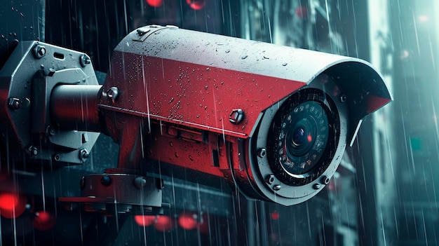 Caméra de sécurité CCTV pour bannière de système d'alarme à domicile privé AI générative