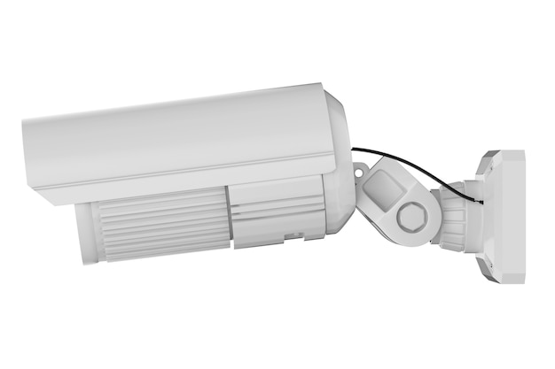 Caméra de sécurité de rendu 3D ou caméra de vidéosurveillance isolée sur blanc