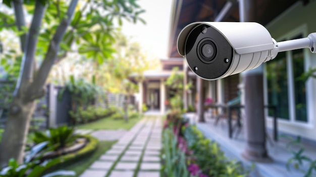 Une caméra de surveillance placée à l'entrée d'une résidence offre aux propriétaires la tranquillité d'esprit et la protection contre les intrus.
