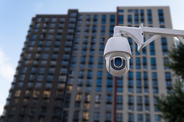 Caméras de surveillance CCTV Arrière-plan avec des vues du condominium