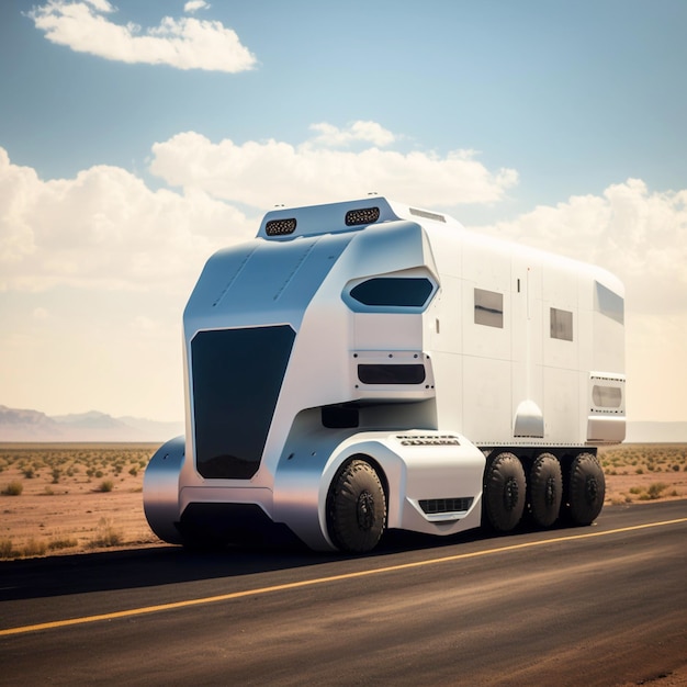 Camion autonome sans conducteur sur la générative Ai