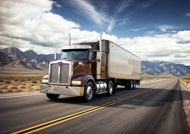 Un camion sur l'autoroute