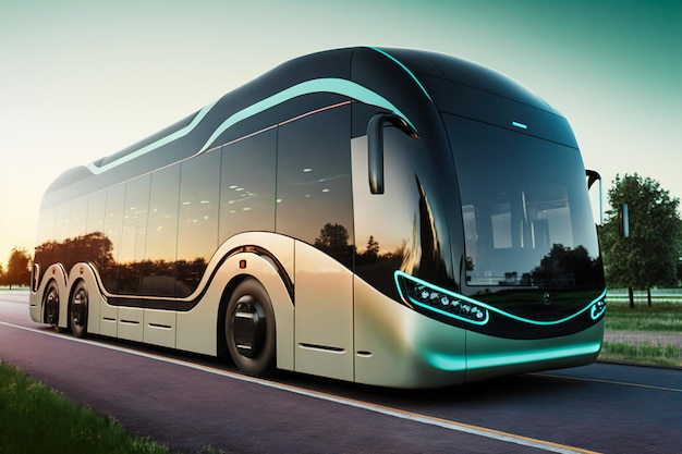 Camion bus futuriste avec livraison automatique du pilote automatique