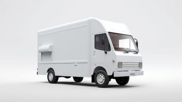 Camion de crème glacée isolé sur fond blanc Generative AI