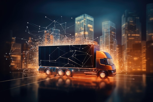 Camion de distribution et de livraison futuriste pour une logistique efficace