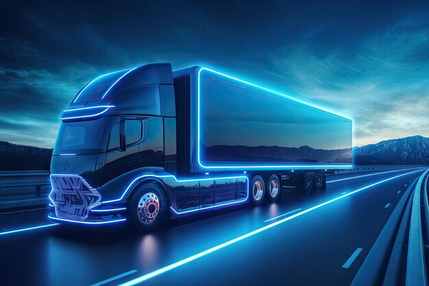 camion électrique futuriste technologie du futur
