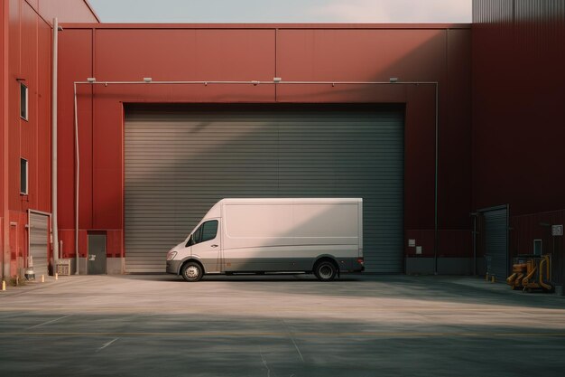 Photo un camion est garé devant l'usine