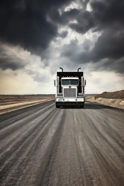 Ce camion, un géant parmi les véhicules, porte le poids du commerce sur ses larges épaules, assurant