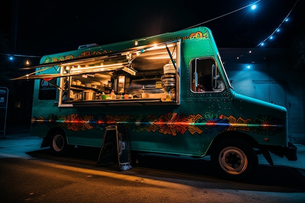 Un camion de nourriture mexicain servant de délicieux tacos et burritos