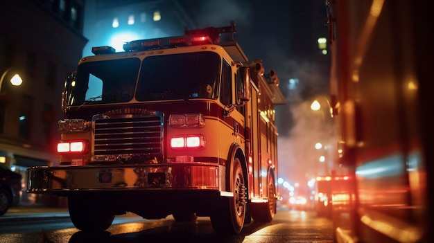 Camion de pompiers dans la rue