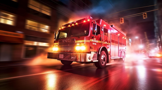 Un camion de pompiers se précipite sur les lieux d'une urgence