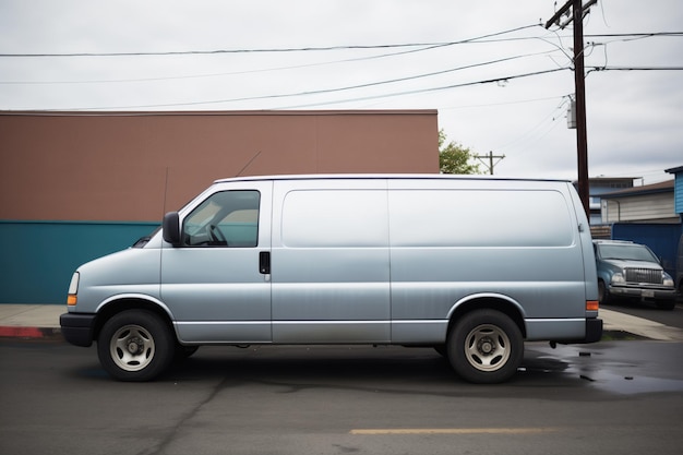 Photo une camionnette argentée avec des vitres teintées est garée.