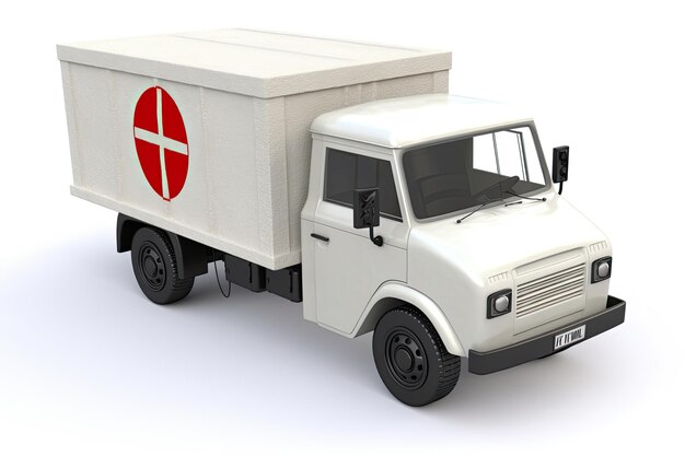 Une camionnette de livraison battant pavillon tunisien comme concept logistique