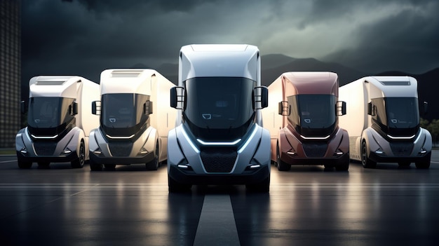 Des camions électriques futuristes de différentes formes