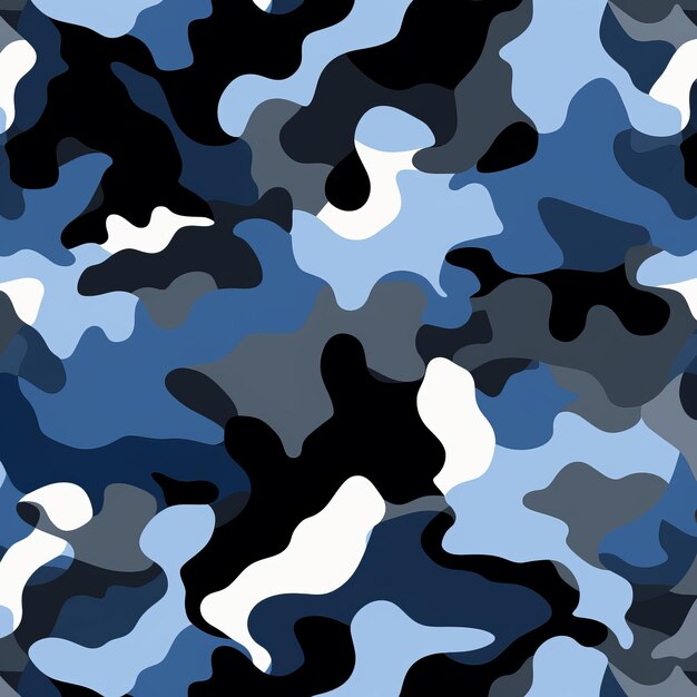 Camouflage abstrait Explorant les bleus de la marine, les noirs et les gris dans un motif répétitif sans couture