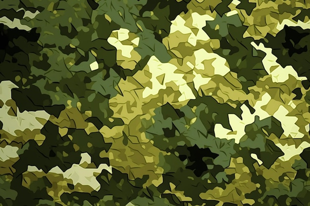 Un camouflage vert avec un fond blanc et une bordure noire.