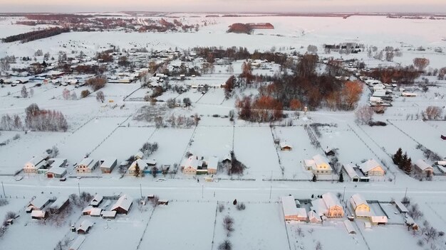 Campagne et arbres en hiver prise de vue avec un drone