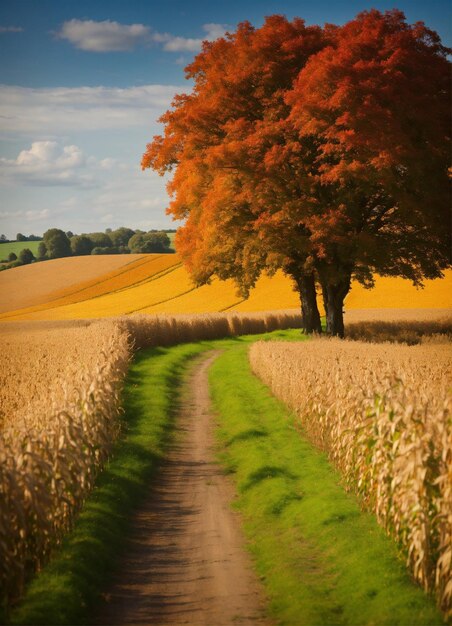 Photo une campagne paisible, un été ensoleillé.