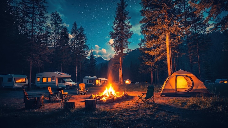 Photo camper sous les étoiles