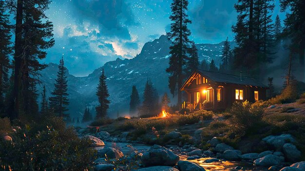 Camping Fire Stars Voie Lactée Californie Bannière de fond HD