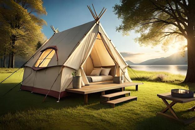 camping glamour de luxe dans la belle campagne