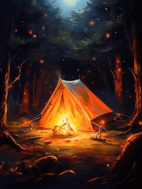 Photo un camping de peinture