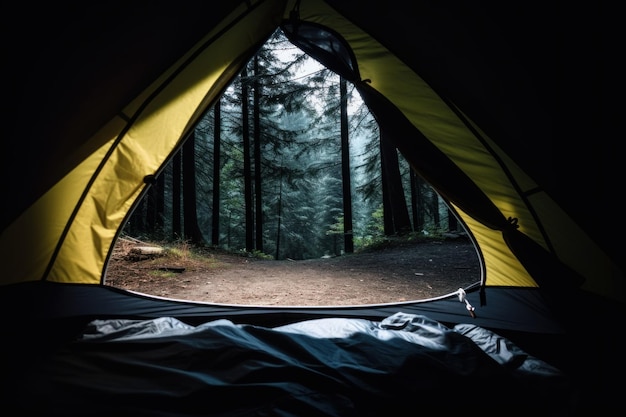 Camping tente forêt Aventure pique-nique Générer Ai