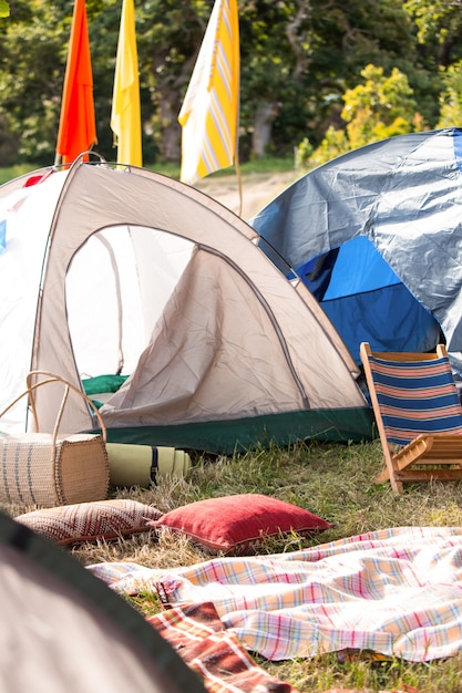 Photo camping vide au festival de musique