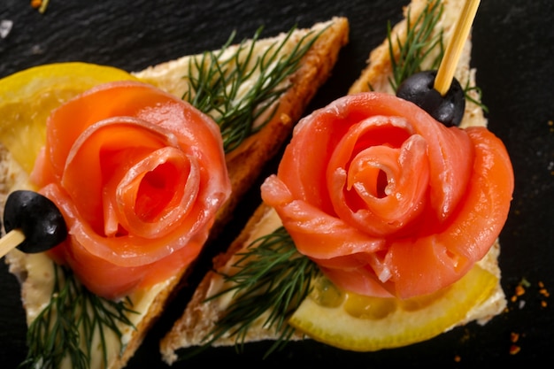 Canape au saumon