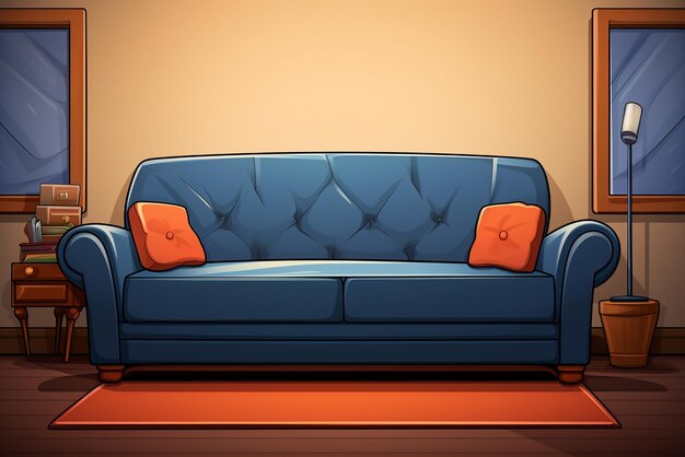 Photo un canapé au style des dessins animés