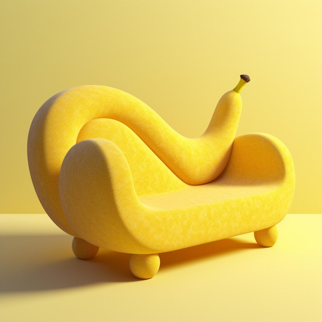 Un canapé banane avec une banane dessus