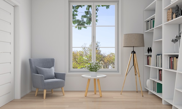 canapé dans l&#39;intérieur du salon blanc