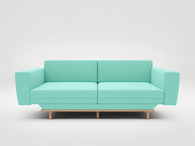 Photo le canapé d'une ia générative bleu turquoise