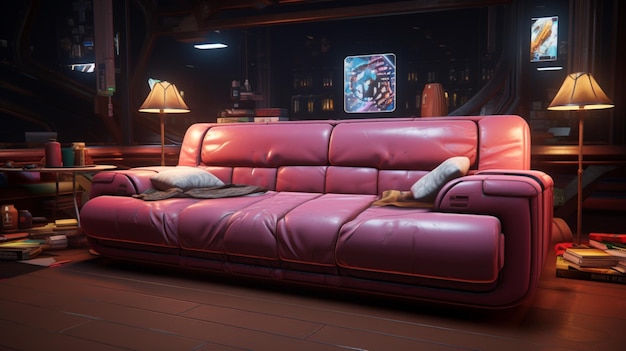 Canapé de jeu haute résolution belle image art généré par Ai