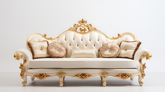 Un canapé de luxe moderne sur un fond blanc
