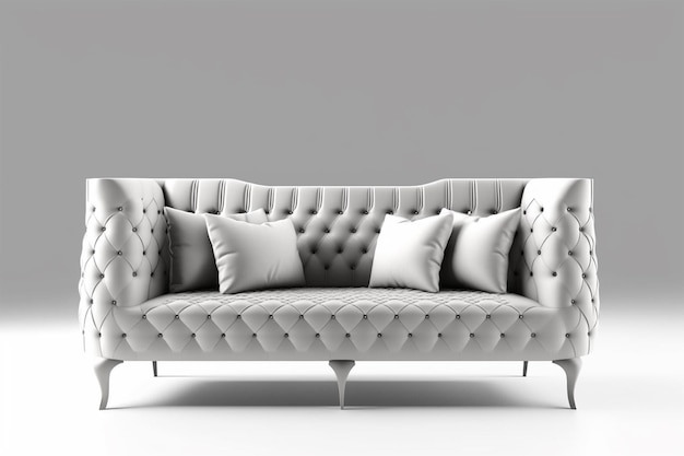 Canapé de luxe moderne sur fond isolé blanc