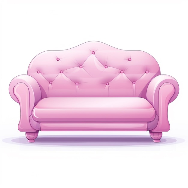 Photo un canapé rose de dessin animé avec des boutons sur le dos
