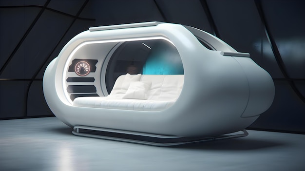 Canapé de science-fiction futuriste générative ai