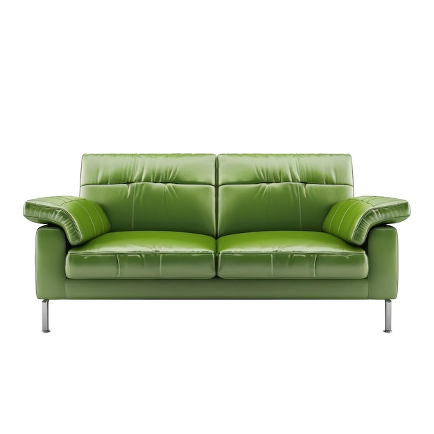 Photo un canapé vert avec un dos vert et un fond blanc