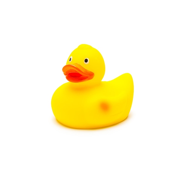 Canard de bain sur blanc