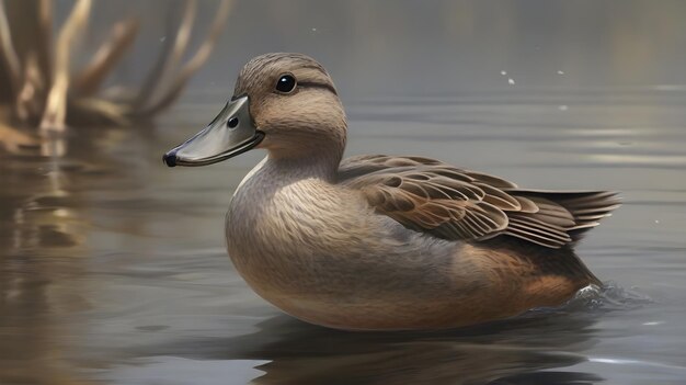 Photo un canard avec un bec qui dit canard sur le côté