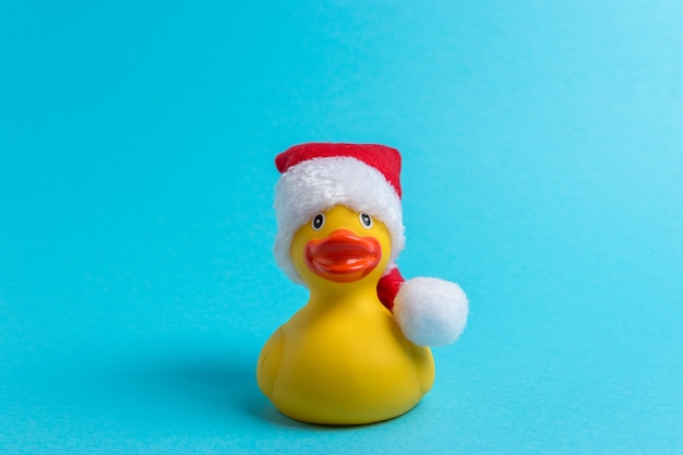 Photo canard en caoutchouc avec bonnet de noel