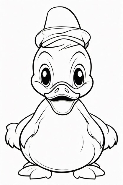 un canard mignon pour colorier une page de livre