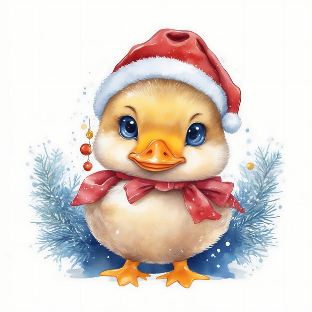 Les canards de dessin animé célèbrent Noël