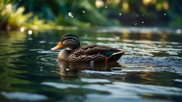 Les canards sont dans la nature.